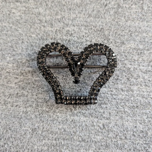 3 for $15 | Black Rhinestone Crown Hair/Scarf Tie - Picture 1 of 2